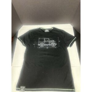 Genuine Land Rover Men's HUE 166 Blueprint Graphic T-Shirt Black Small